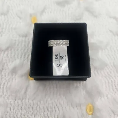 Bague Éternité Argent 925 Brillants - État Neuf